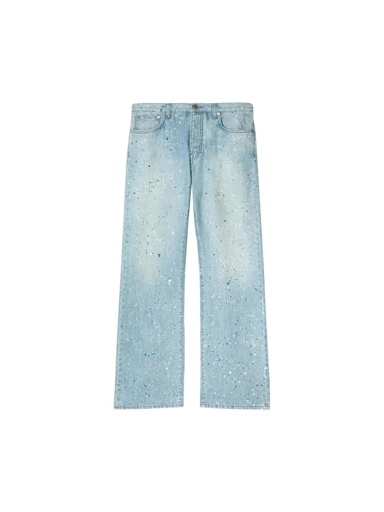 Джинсы Off-White Paint Relaxed Jeans 'Navy Blue/Multicolor'