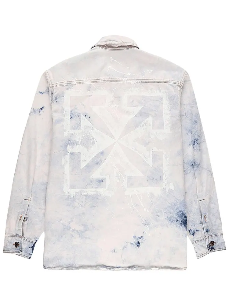 Джинсовая рубашка Off-White Arrow Over Denim Shirt — изображение 2 из 2, синий