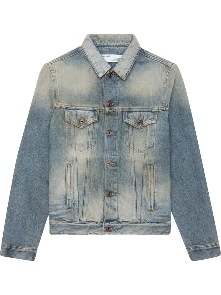 Куртка Off-White Airport Tape Slim Jeans Jacket 'Vintage Wash'