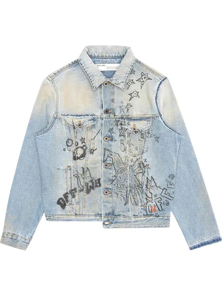 Куртка Off-White Wizard Slim Deconstructed Jacket 'Extreme Bleach' — изображение 1 из 2, черный