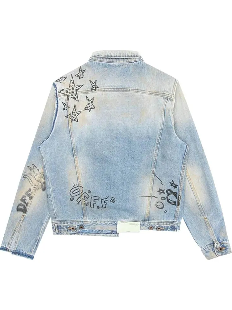 Куртка Off-White Wizard Slim Deconstructed Jacket 'Extreme Bleach' — изображение 2 из 2, черный