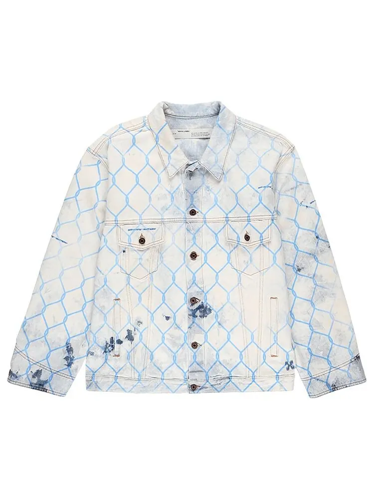 Куртка Off-White Fence Jean Jacket Blue — изображение 1 из 1, синий
