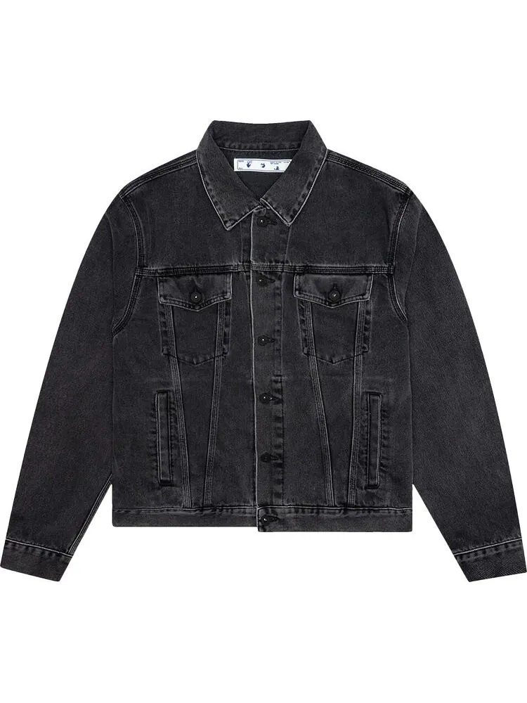 Куртка Off-White Negative Mark Slim Denim Jacket 'Medium Grey' — изображение 1 из 2, серый
