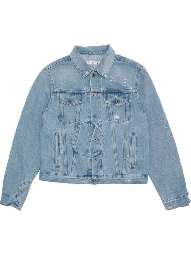 Куртка Off-White Arrow Twist Denim Jacket 'Cobalt Blue/White' — изображение 1 из 3, синий