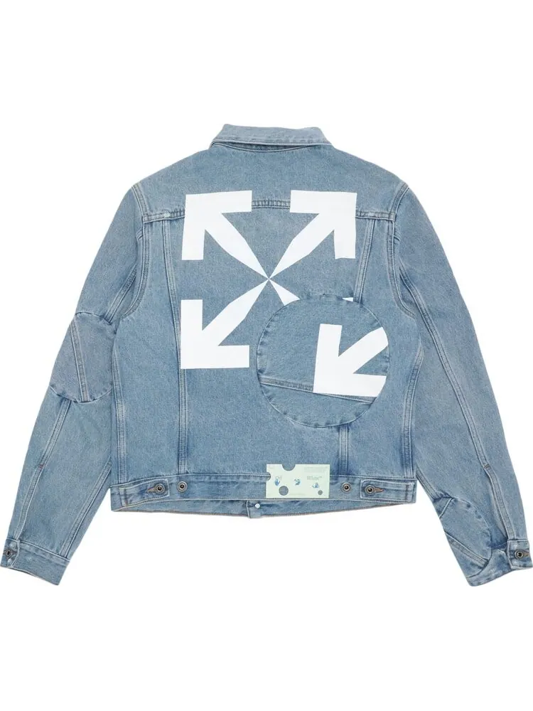 Куртка Off-White Arrow Twist Denim Jacket 'Cobalt Blue/White' — изображение 2 из 3, синий