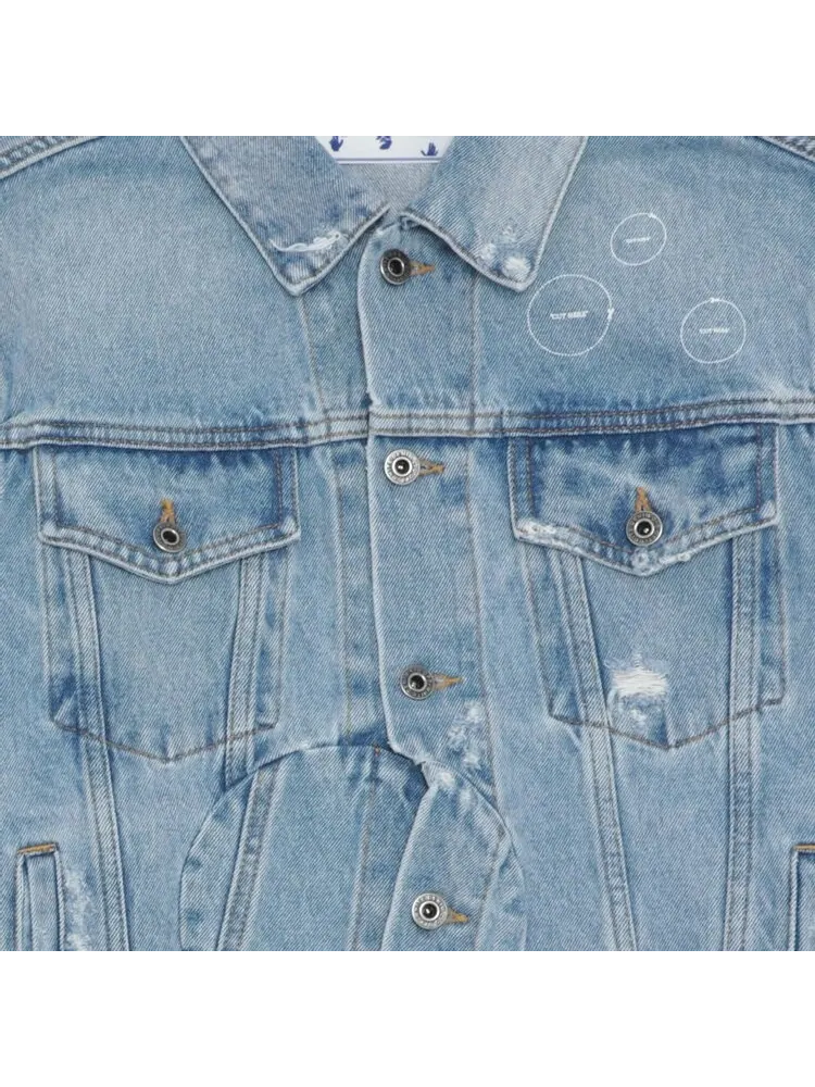 Куртка Off-White Arrow Twist Denim Jacket 'Cobalt Blue/White' — изображение 3 из 3, синий