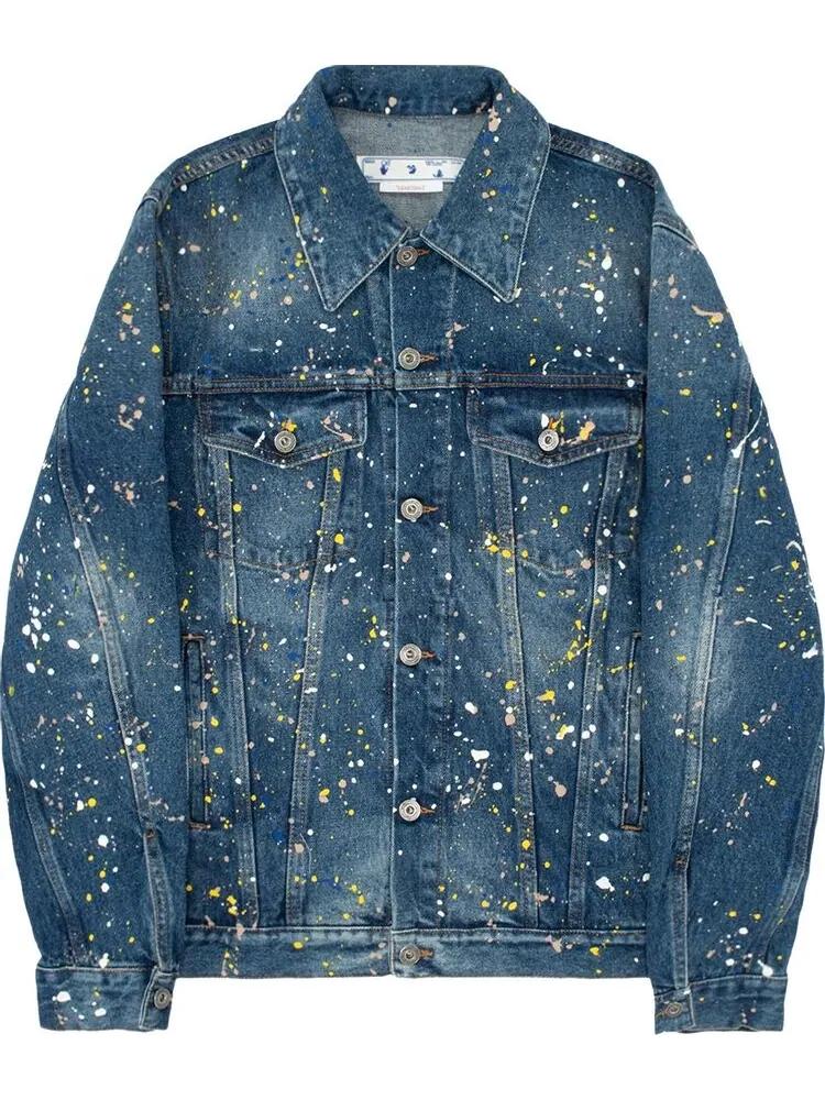 Куртка Off-White Paint Skate Denim Jacket 'Blue' — изображение 1 из 1, синий
