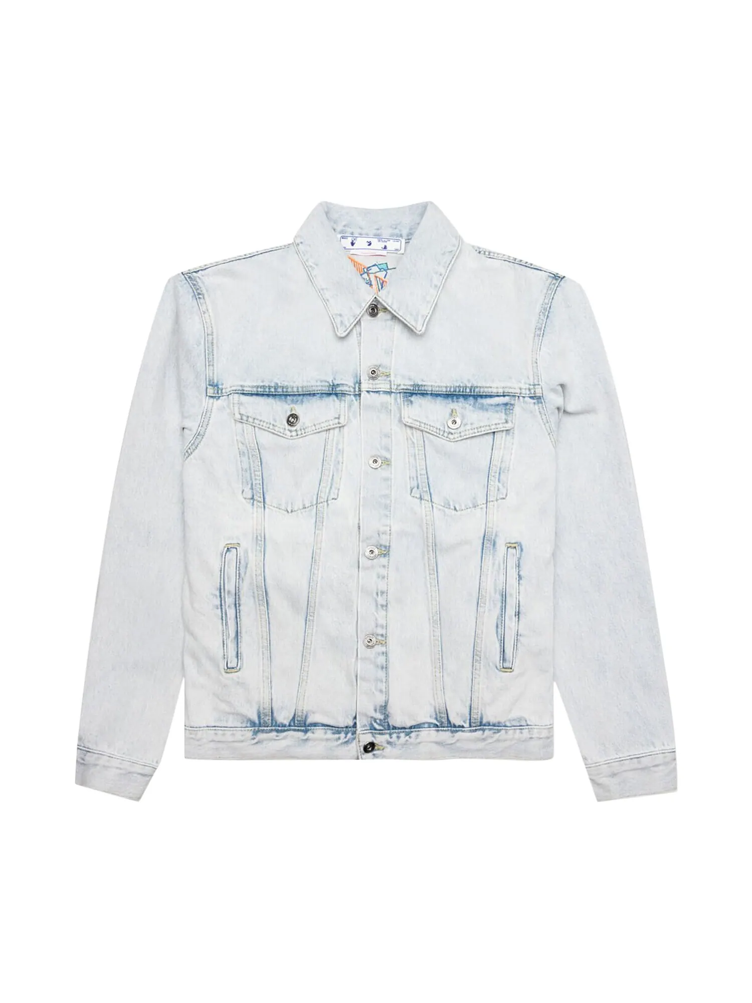Джинсовая куртка для скейтбординга Off-White с вышивкой граффити