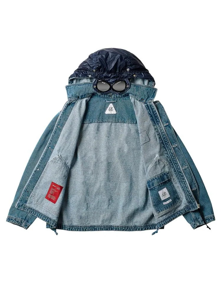 Куртка Palace x C.P. Company Denim 14 3/4oz Goggle Jacket 'Denim' — изображение 3 из 7, джинсовый синий