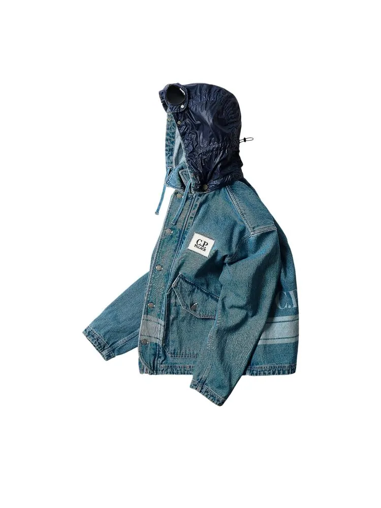 Куртка Palace x C.P. Company Denim 14 3/4oz Goggle Jacket 'Denim' — изображение 4 из 7, джинсовый синий