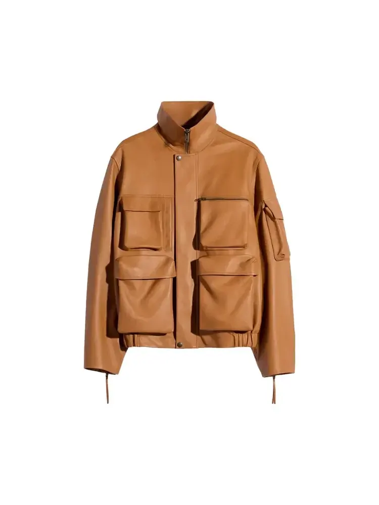 Кожаная блузка Lemaire Pockets