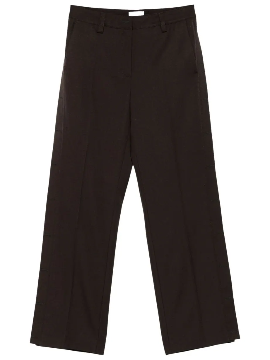 Брюки Off-White Virgin Wool Wide Leg Pants 'Mole'
