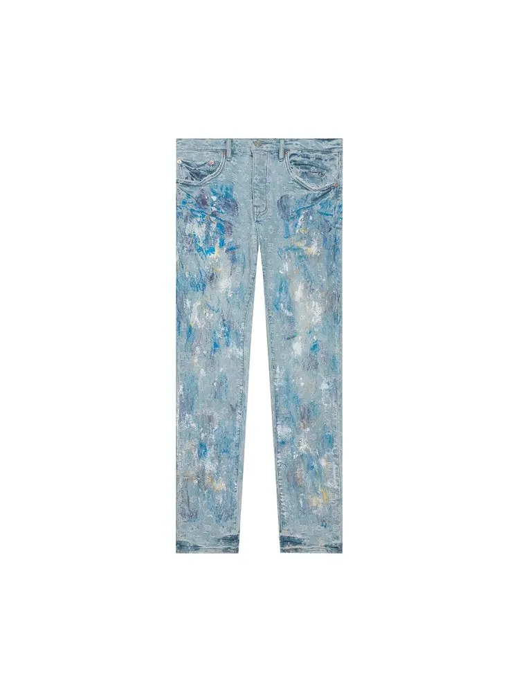 Джинсы PURPLE BRAND Paint Over Jacquard Skinny Jeans, Light Bleach — изображение 1 из 2, синий