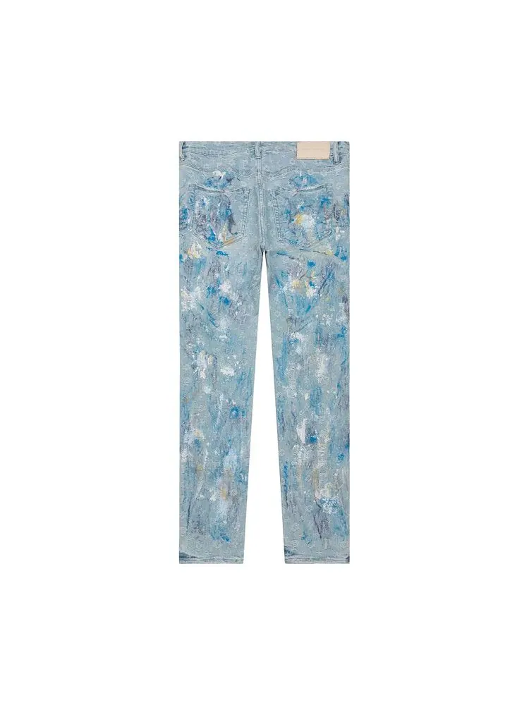 Джинсы PURPLE BRAND Paint Over Jacquard Skinny Jeans, Light Bleach — изображение 2 из 2, синий