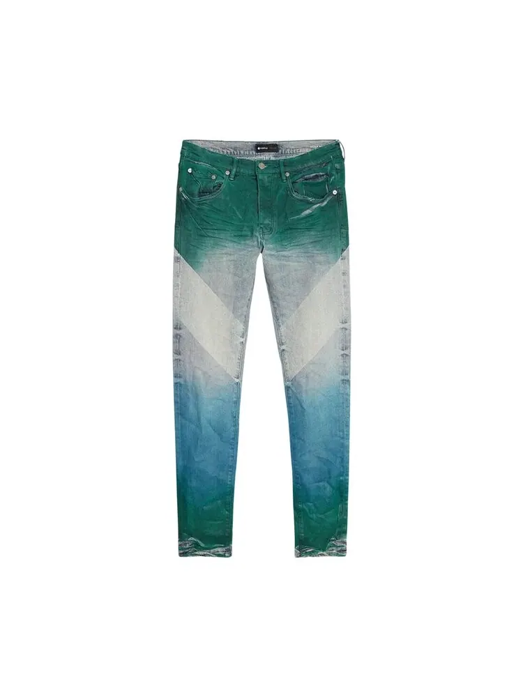 Джинсы PURPLE BRAND Low Rise Skinny Coated Diagonal Jean — изображение 1 из 3, светлый индиго/мульти
