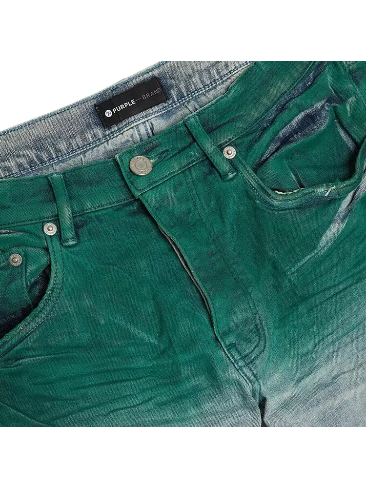 Джинсы PURPLE BRAND Low Rise Skinny Coated Diagonal Jean — изображение 3 из 3, светлый индиго/мульти