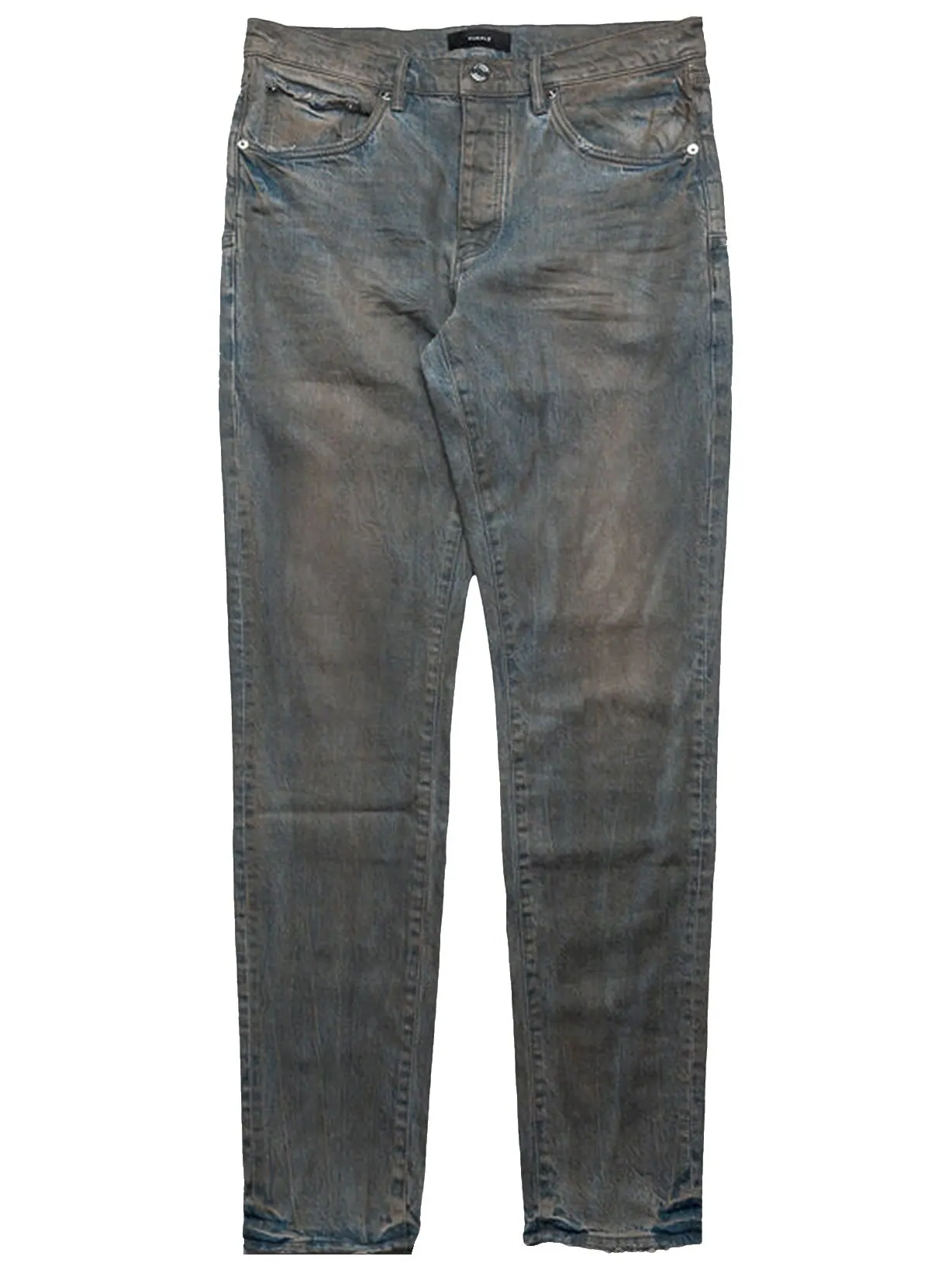 Джинсы PURPLE BRAND с низкой посадкой и зауженными штанинами Monterrico Mud Jean — изображение 1 из 2, серый