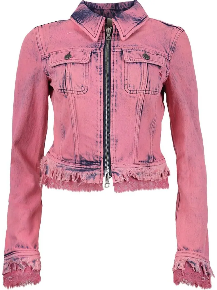 Куртка Diesel Slim Denim Zip Jacket 'Rose' — изображение 1 из 1, розовый