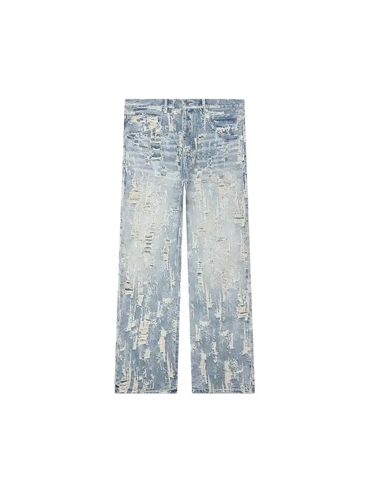 PURPLE BRAND Bead Splatter Destroy 'Light Indigo' — изображение 1 из 3, синий
