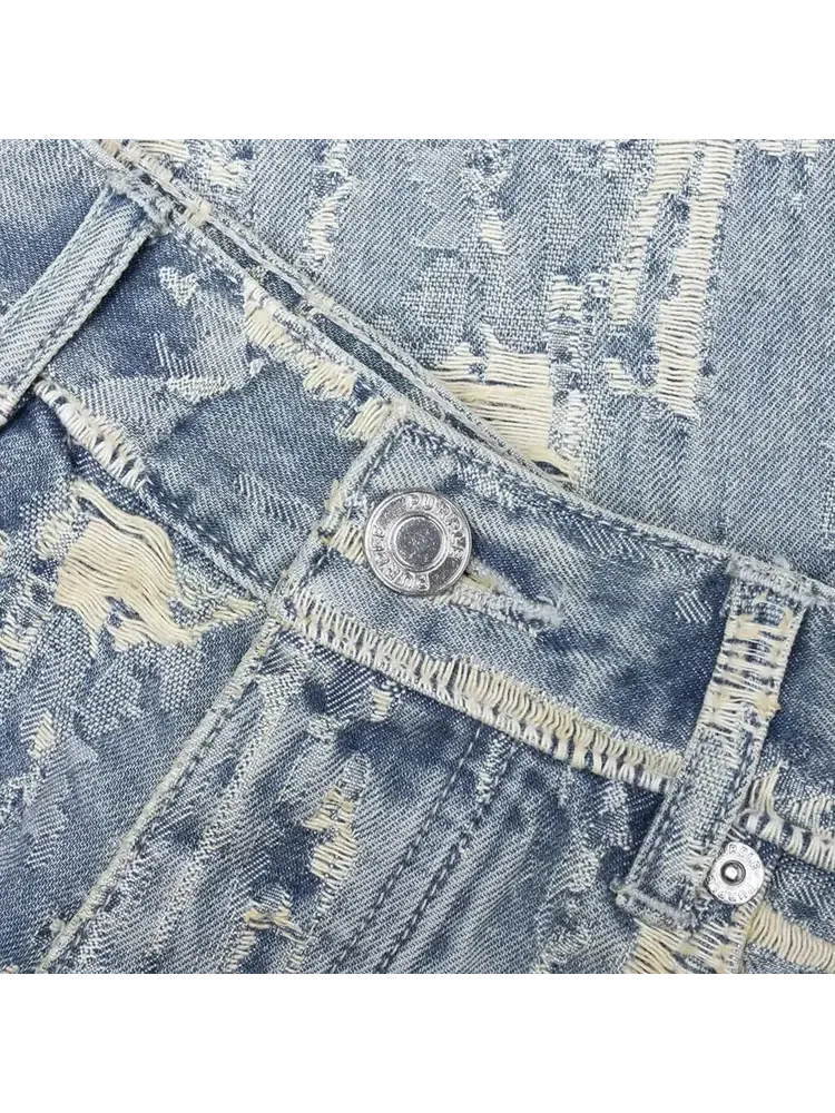 PURPLE BRAND Bead Splatter Destroy 'Light Indigo' — изображение 3 из 3, синий