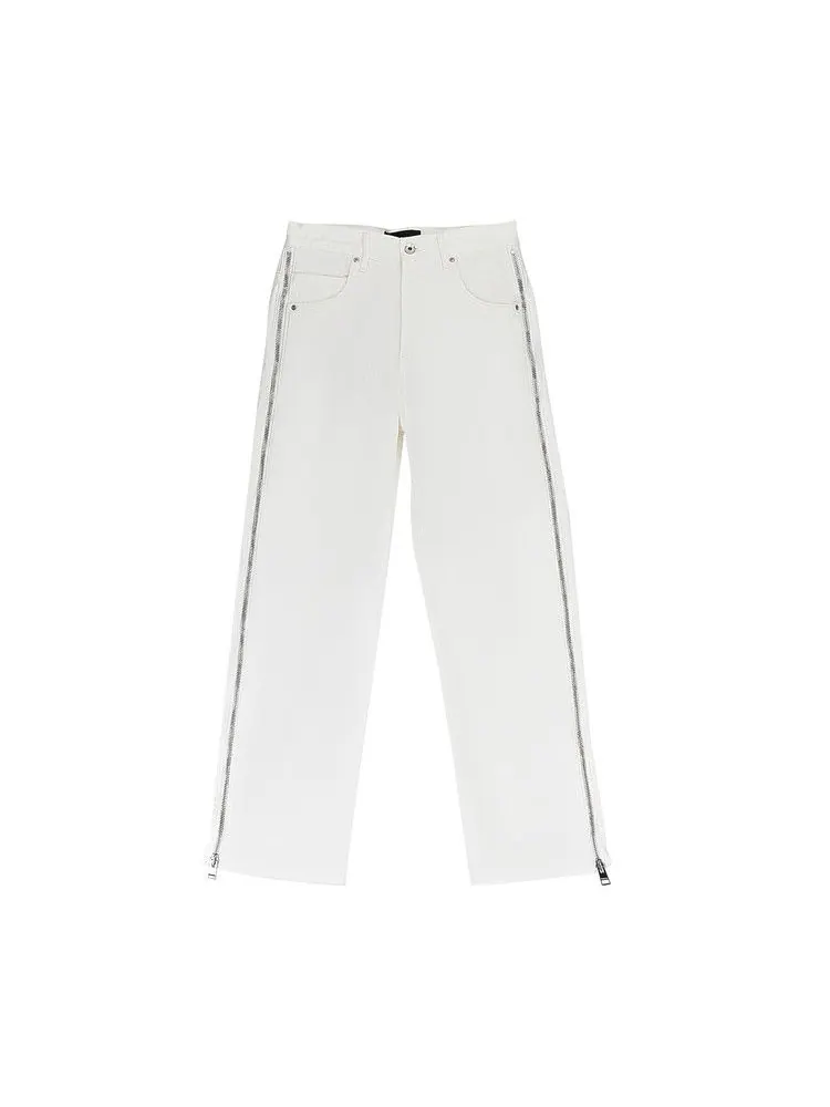 Джинсы PURPLE BRAND Full Side Zip Skinny Jeans — изображение 1 из 3, белый