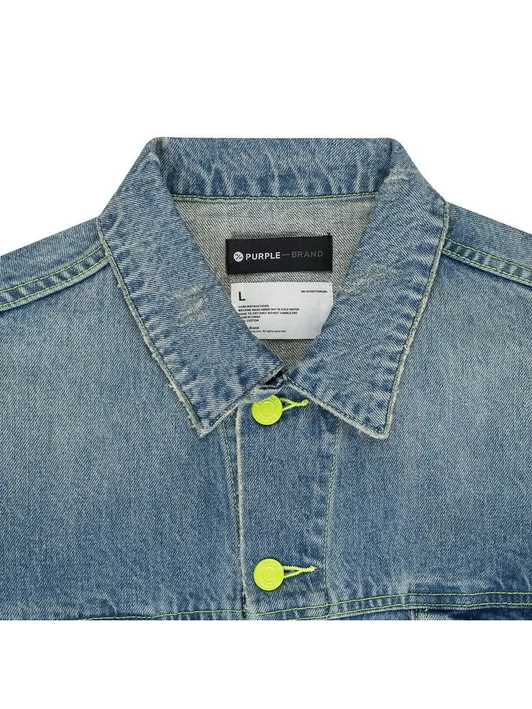 Куртка PURPLE BRAND Vintage Washed Denim Jacket — изображение 3 из 3, синий