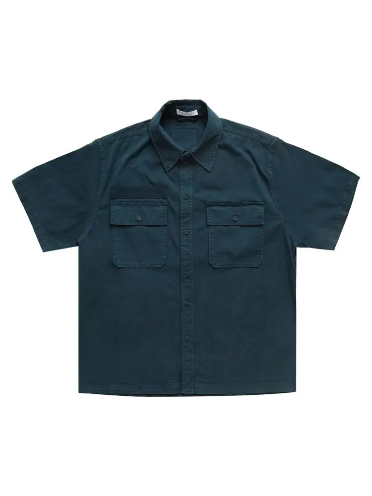 Рубашка Helmut Lang Short-Sleeve Uniform Shirt — зеленый