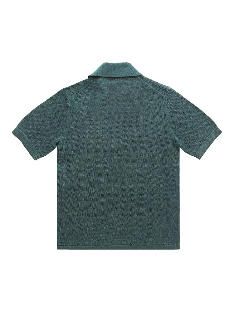 Поло Helmut Lang Short-Sleeve Zip Polo — изображение 2 из 2, зеленый