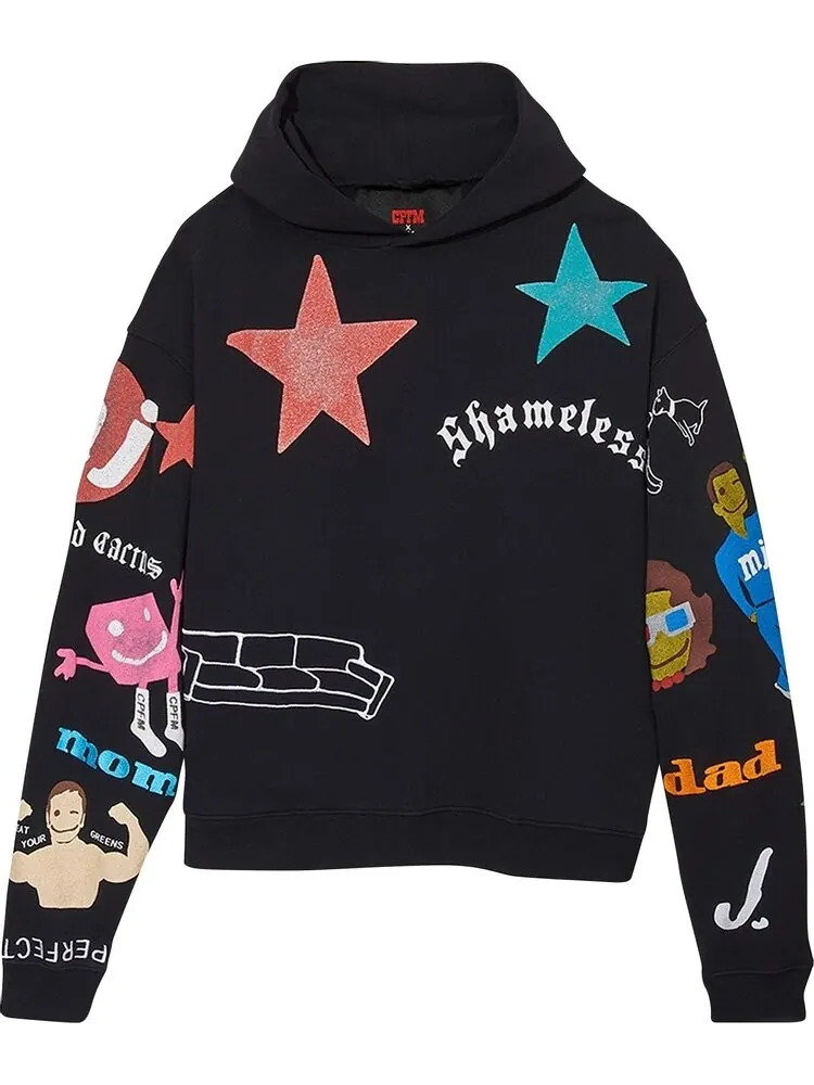 Толстовка Cactus Plant Flea Market x Marc Jacobs Tattoo Hooded Pullover Sweatshirt 'Black' — изображение 1 из 1, черный