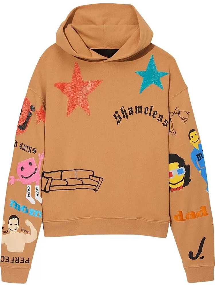 Толстовка Cactus Plant Flea Market x Marc Jacobs Tattoo Hooded Pullover Sweatshirt 'Sand' — изображение 1 из 1, загар