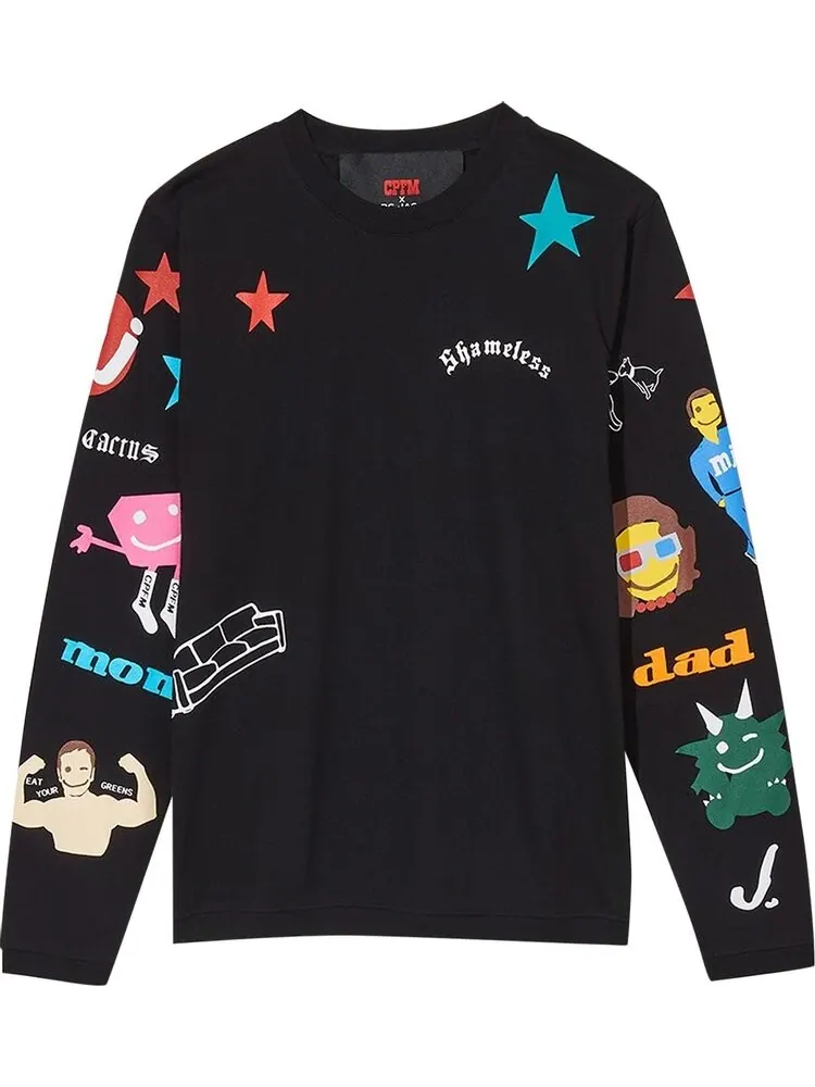 Лонгслив Cactus Plant Flea Market x Marc Jacobs Tattoo Long-Sleeve Tee 'Black' — изображение 1 из 1, черный