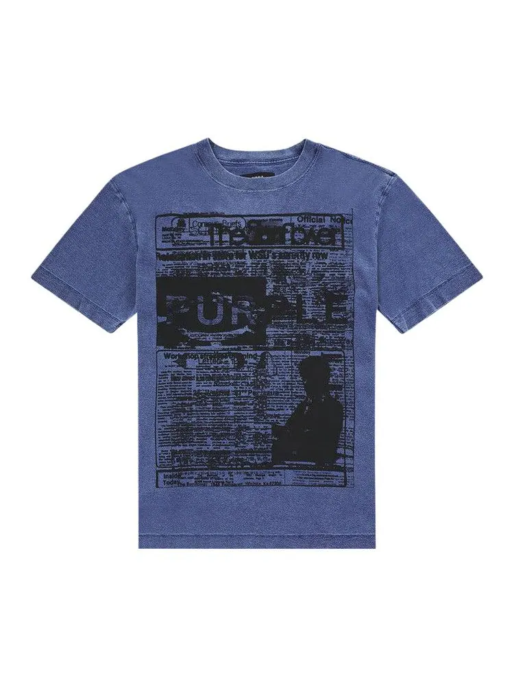 Футболка PURPLE BRAND Textured Short-Sleeve Tee — изображение 1 из 2, синий