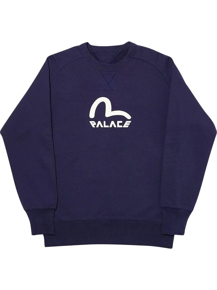 Толстовка Palace x Evisu Reversible Crew 'Navy' — изображение 1 из 1, синий