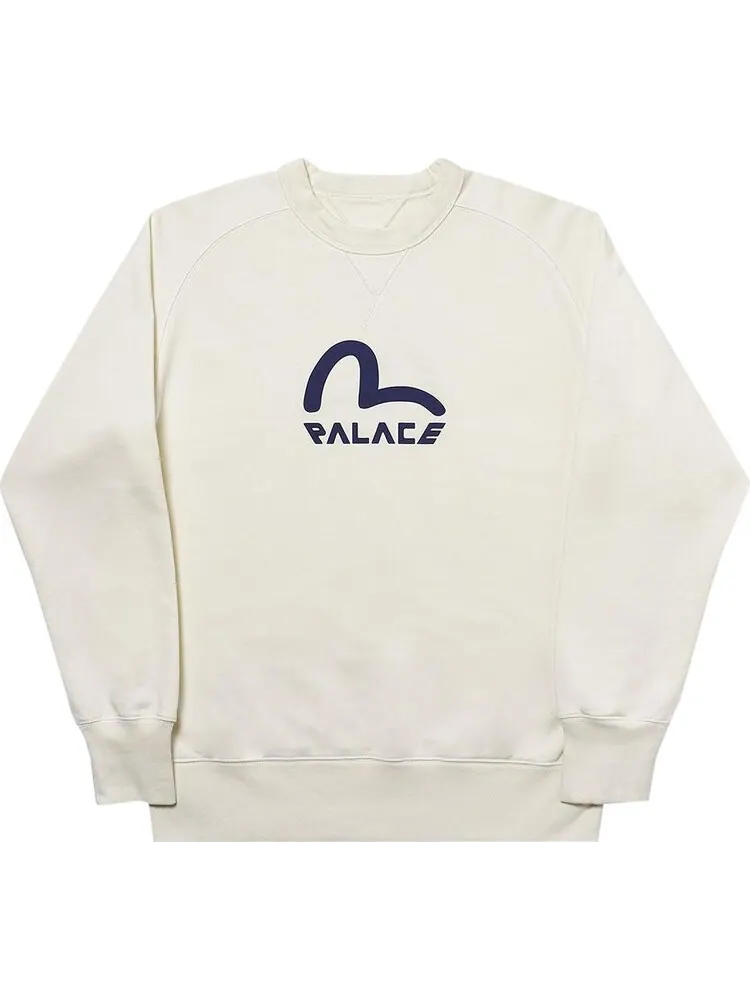 Толстовка Palace x Evisu Reversible Crew 'Ecru' — изображение 1 из 1, бежевый