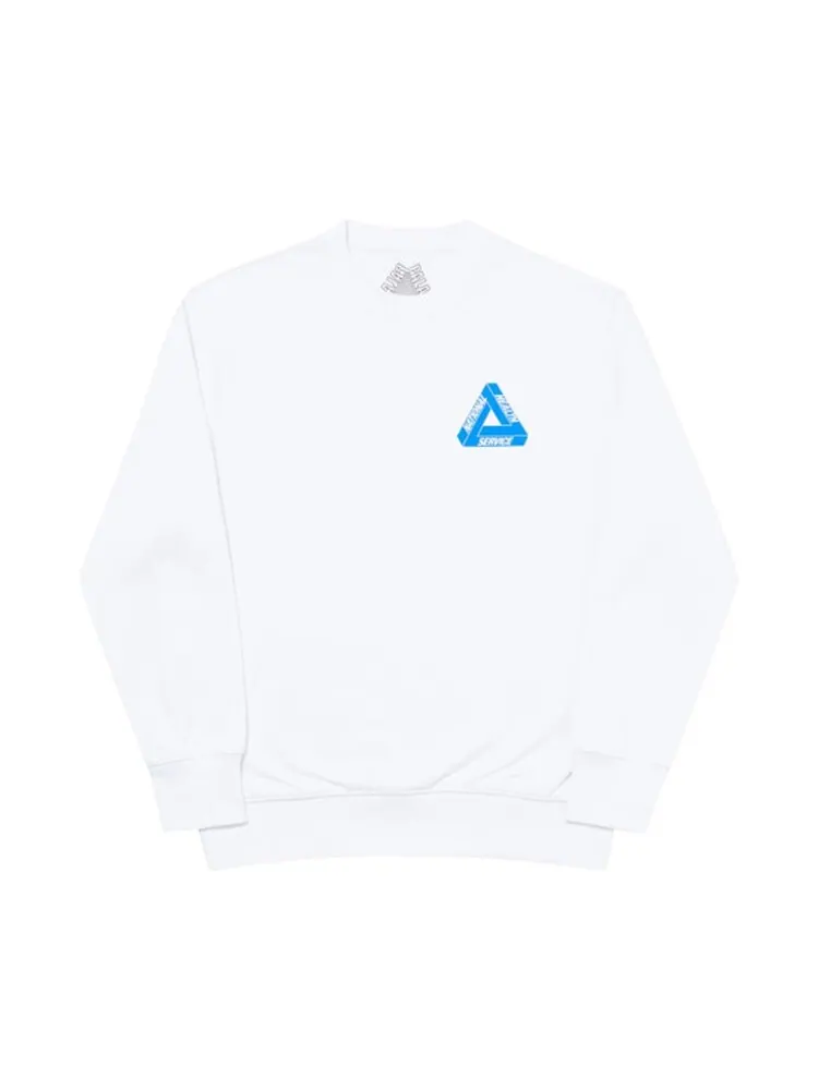 Толстовка Palace Tri-Donator Crew 'White' — изображение 1 из 1, белый