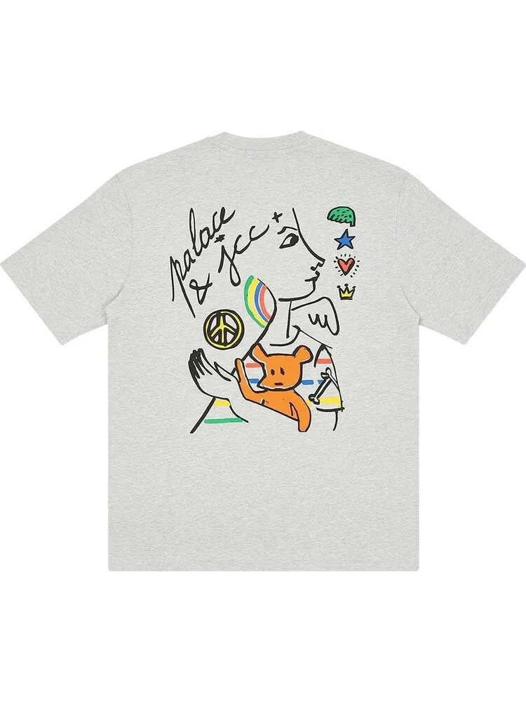 Футболка Palace JCDC2 T-Shirt 'Grey Marl' — изображение 2 из 3, серый