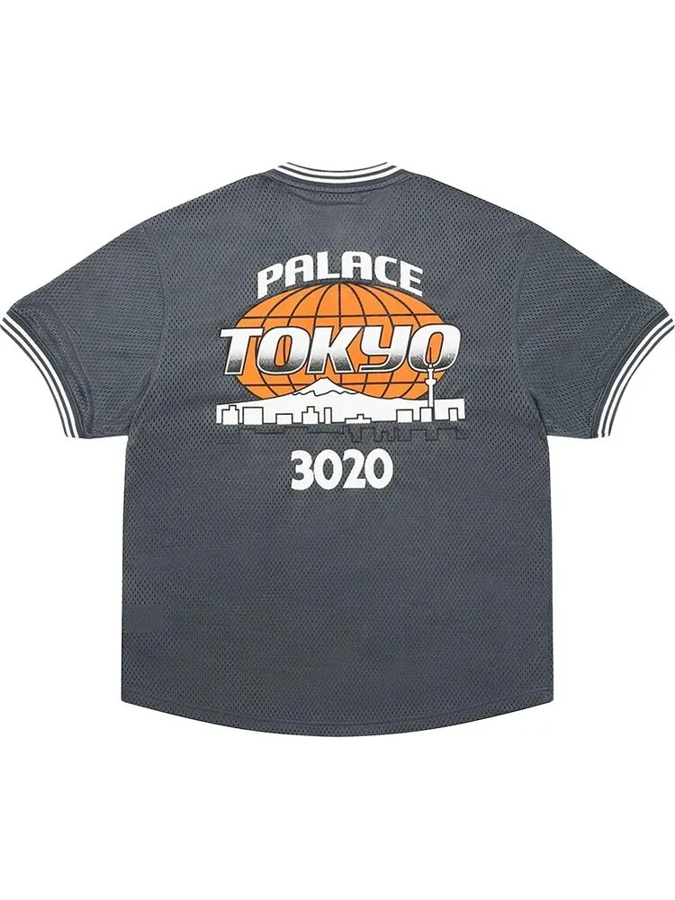Футболка Palace x New Era Tokyo Jersey 'Gun Metal' — изображение 2 из 2, серый