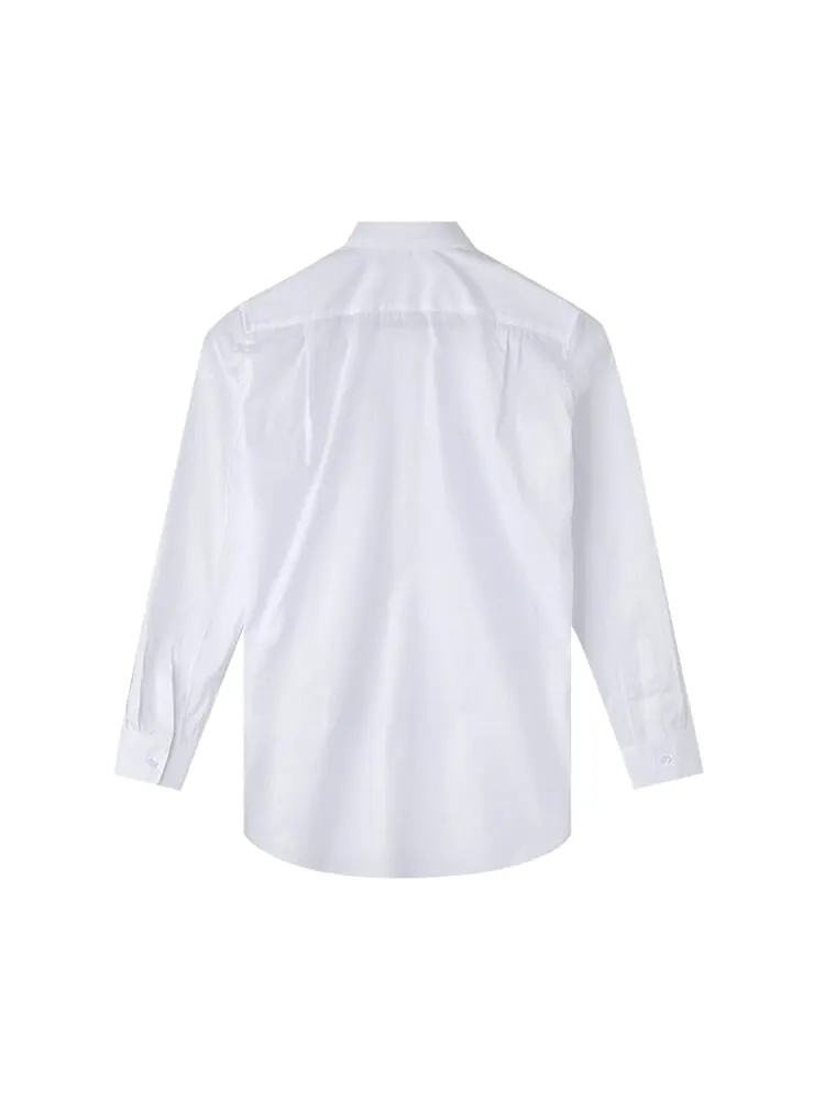 Рубашка Comme des Garçons Play Long-Sleeve Button Down Shirt With Red Heart 'White' — изображение 2 из 3, белый