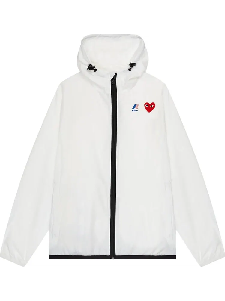 Куртка Comme des Garçons PLAY x K-Way Full-Zip Packable Jacket 'White' — изображение 1 из 2, белый