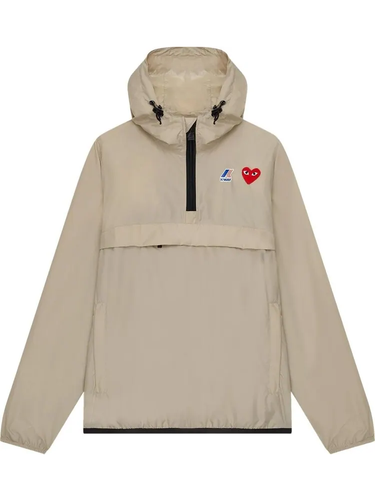 Куртка Comme des Garçons PLAY x K-Way Half-Zip Packable Jacket 'Beige' — изображение 1 из 2, загар
