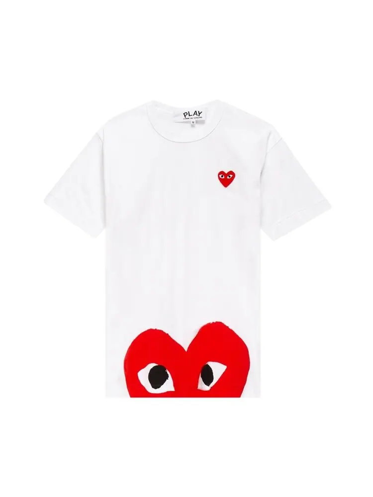 Футболка Comme des Garçons PLAY Half Heart Tee 'White' — изображение 1 из 2, белый