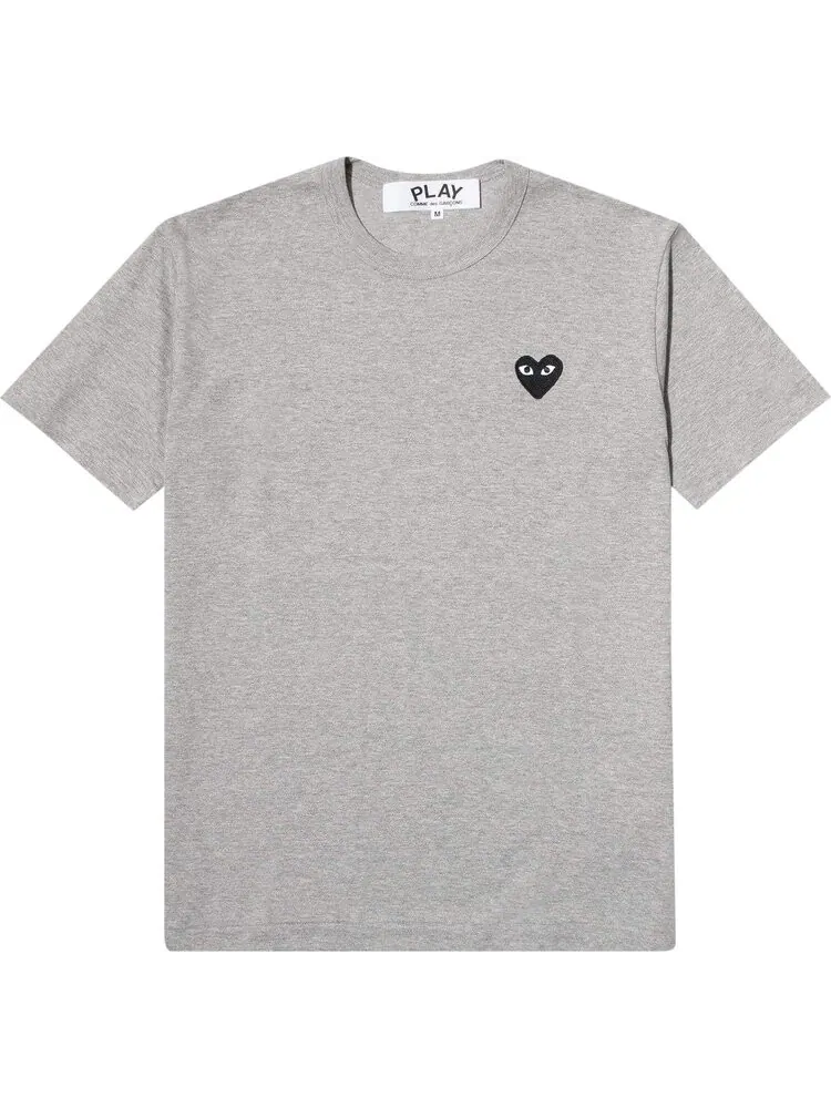 Футболка Comme des Garçons Short-Sleeve Play T-Shirt With Black Heart 'Grey' — изображение 1 из 1, серый