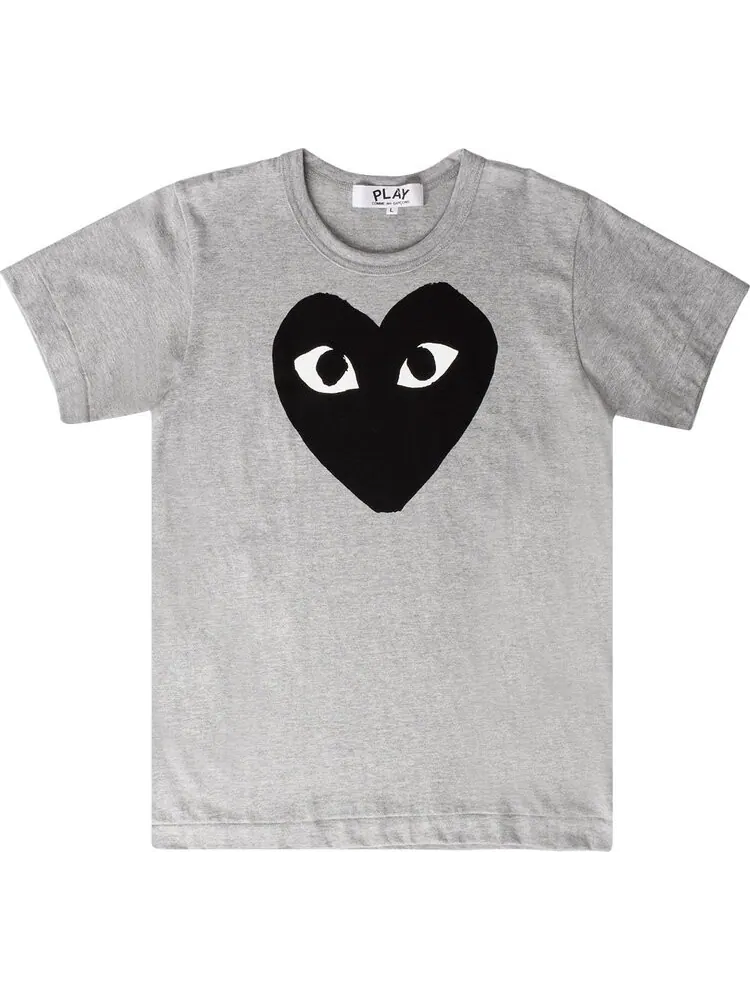 Футболка Comme des Garçons Short-Sleeve Play T-Shirt With Black Heart 'Grey' — изображение 1 из 1, серый