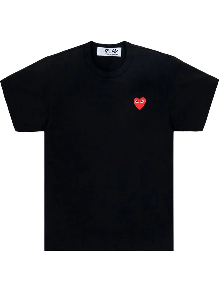 Футболка Comme des Garçons Short-Sleeve Play T-Shirt With Red Heart 'Black' — изображение 1 из 2, черный