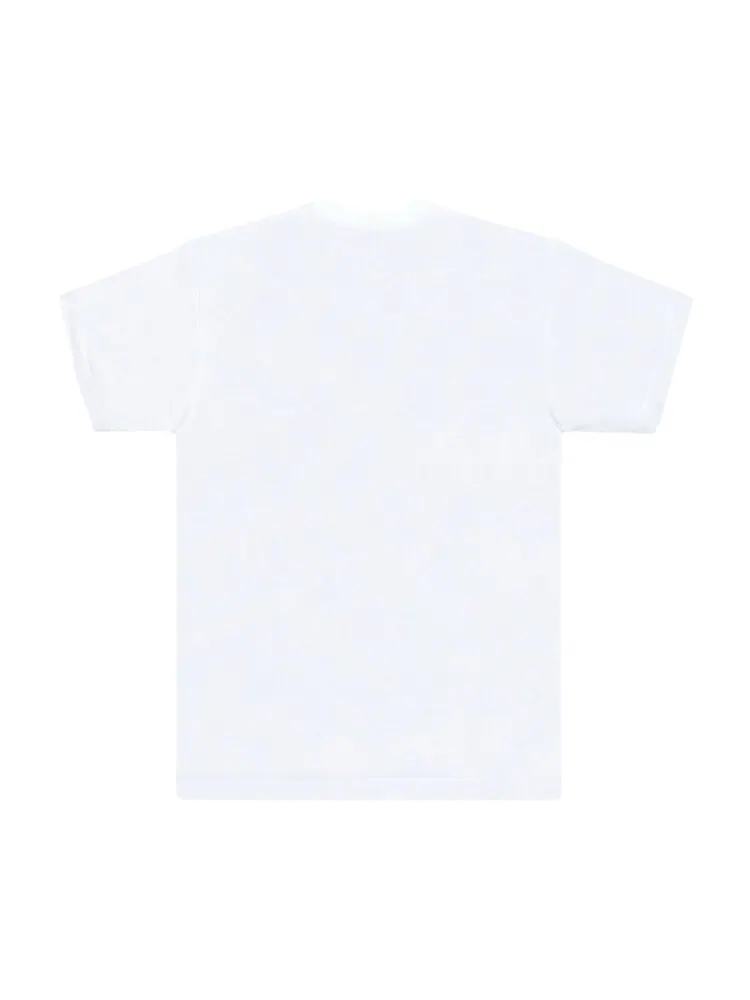 Футболка Comme des Garçons Short-Sleeve Play T-Shirt With Red Heart 'White' — изображение 2 из 2, белый