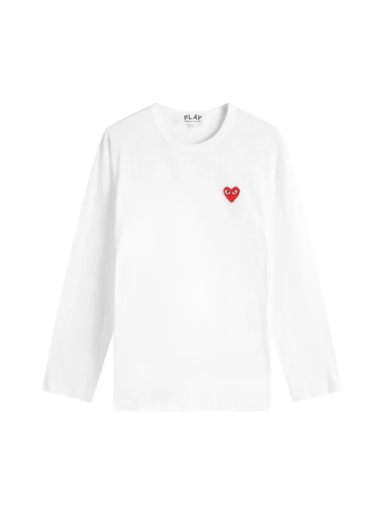 Футболка с длинными рукавами Comme des Garçons Play Small Heart — изображение 1 из 1, красный