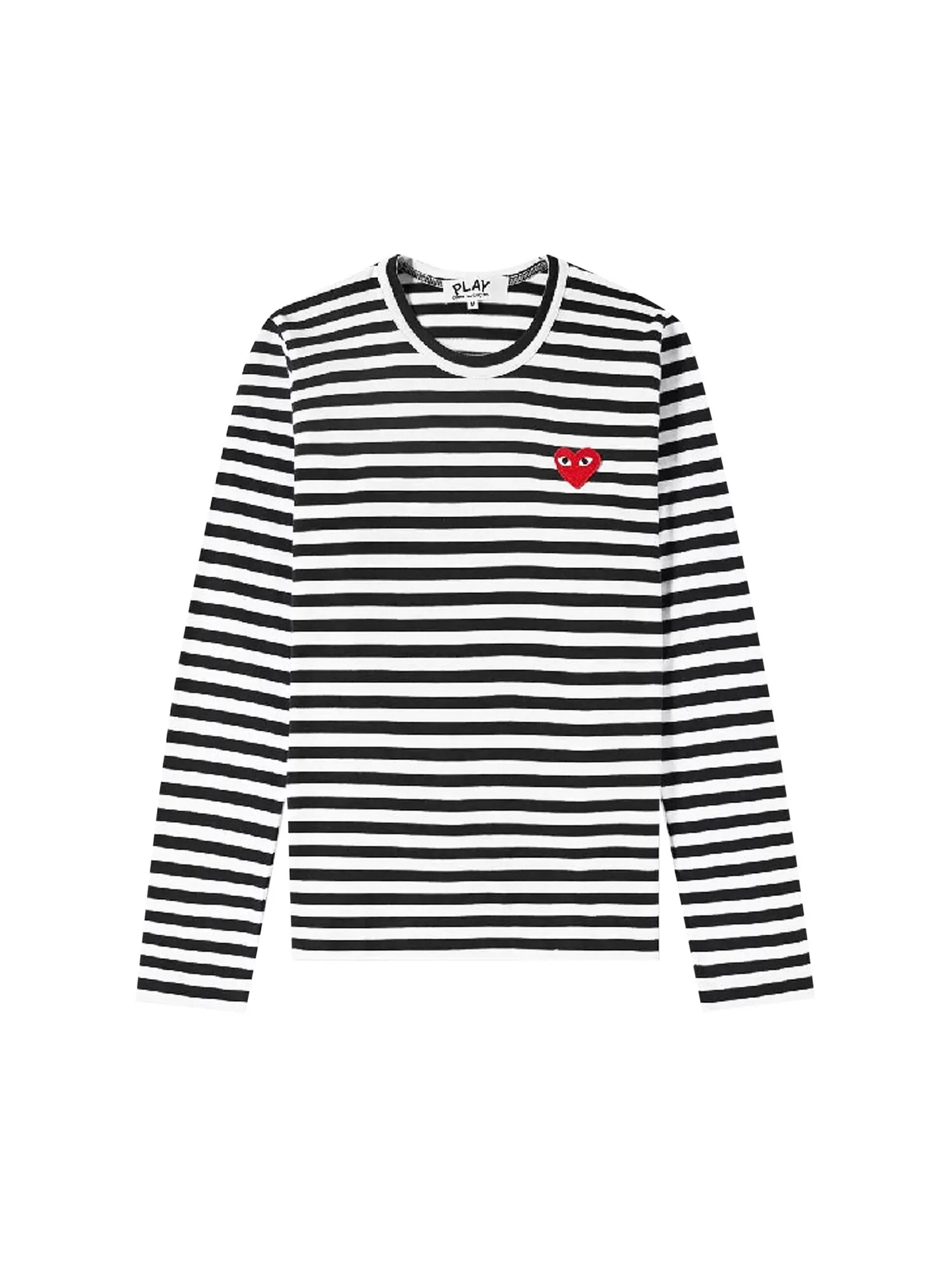 Полосатая футболка с длинными рукавами и логотипом Comme des Garçons PLAY Heart — изображение 1 из 1, черный/белый