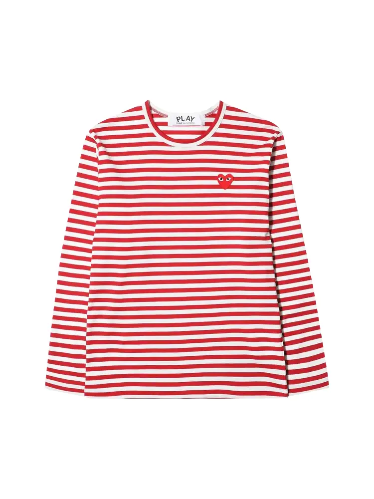 Футболка Comme Des Garçons PLAY Comme des Garçons PLAY Striped 'Red/White' — изображение 1 из 2, красный