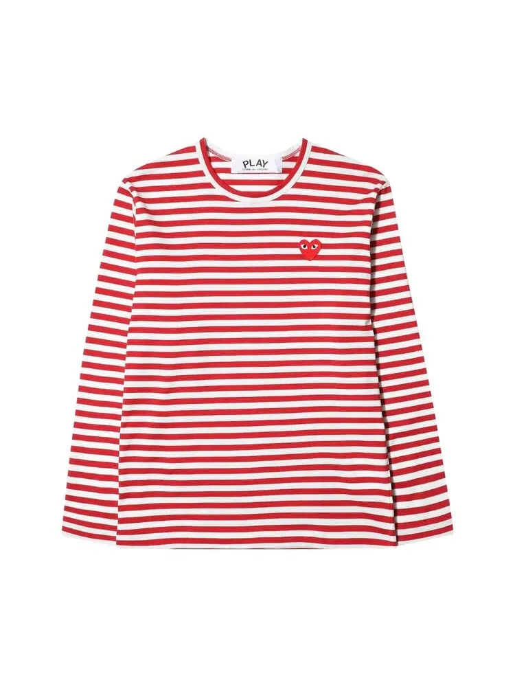 Футболка Comme Des Garçons PLAY Comme des Garçons PLAY Striped 'Red/White' — изображение 2 из 2, красный