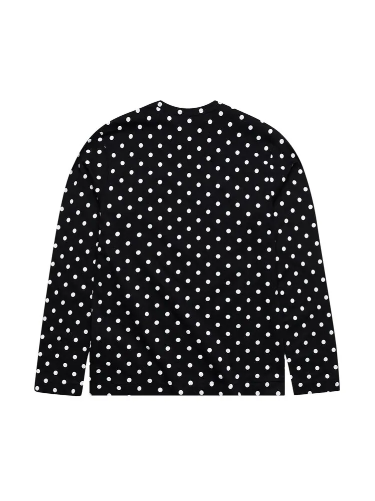 Футболка Comme Des Garçons Comme des Garçons PLAY Polka Dot Long-Sleeve T-Shirt — изображение 2 из 2, черный